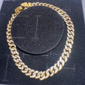 *BRAND NEW* Pandora Timeless 14K Gold-plated Pavé Cuban Chain Bracelet 563008C01